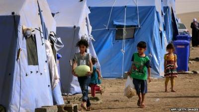 Children at a refugee camp in Iraq