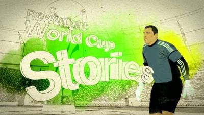 Animated graphic reading: Newsnight World Cup Stories