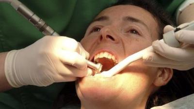 Man in the dentists chair