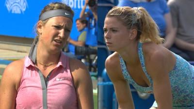 Victoria Azarenka is knocked out in the first round of the Aegon International at Eastbourne by Italy's Camila Giorgi