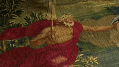 A section of the tapestry showing a scene from Ovid's Metamorphoses