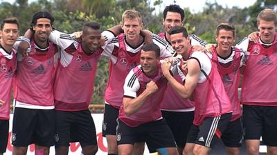 The German squad flex their muscles