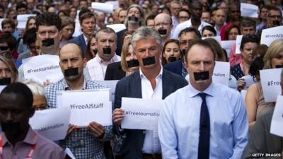 One-minute silent protest outside New Broadcasting House, London