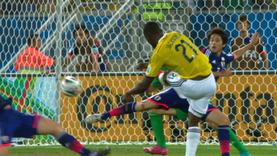 World Cup 2014: Jackson Martinez scores Colombia's third