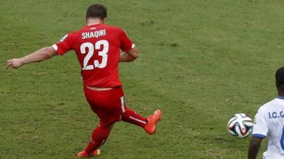 Xherdan Shaqiri will take home the match ball after this strike