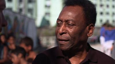 Brazil football legend Pele talks to BBC Sport's Alan Shearer