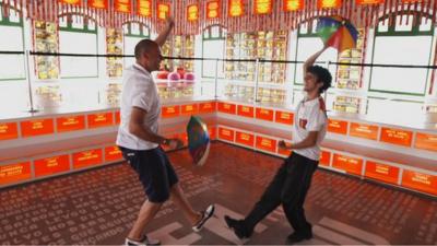 BBC Sport's Jason Mohammad gets a lesson in frevo dancing in the Brazilian city of Recife