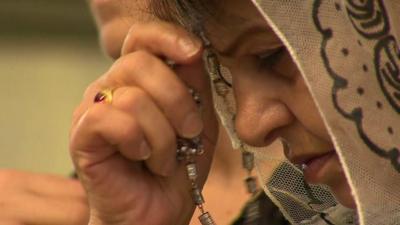 A woman praying