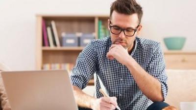 Man working at home