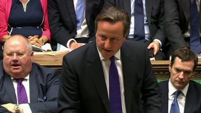 David Cameron in the House of Commons