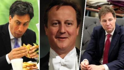 Ed Miliband, Nick Clegg and David Cameron