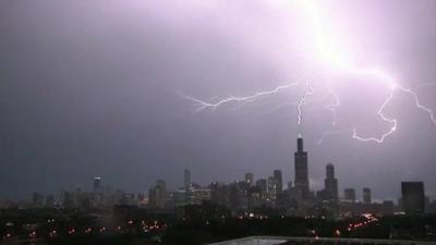 The Willis Tower bore the brunt of the electrical strikes during the storm