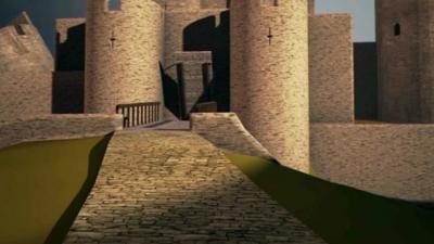 Caerphilly Castle CGI animation