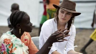 Keira Knightley and a woman from Sudan