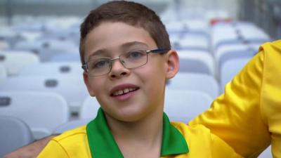 Young Brazil fan Tomaz