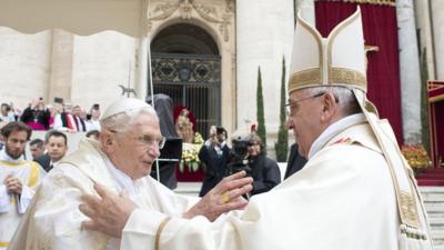 Pope Emeritus Benedict XVI and Pope Francis