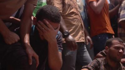 Mourners at a Gaza funeral