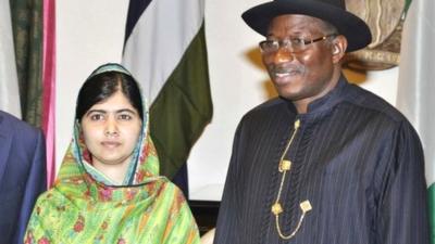 Malala Yousafzai and Goodluck Jonathan