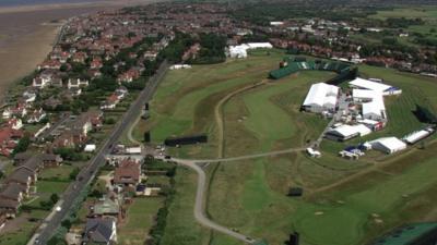 Andrew Cotter studies the course for the Open 2014.