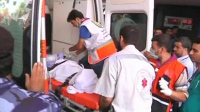 Patient arrives at a hospital in Gaza