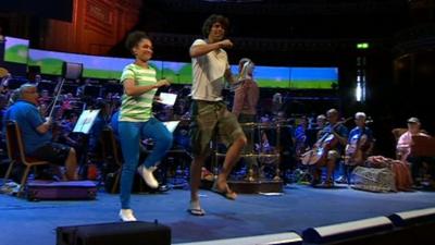 CBeebies stars with orchestra