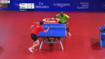 2 table tennis players at the Commonwealth Games
