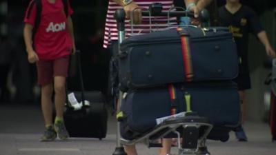 luggage trolley at airport