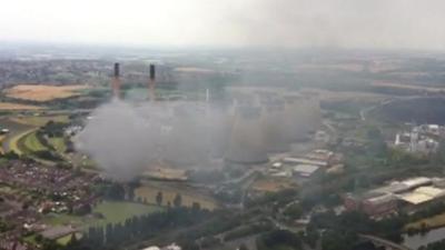 Ferrybridge fire from the air