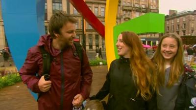 John and Louise from Rosyth, Scotland, visiting Commonwealth Games in Glasgow