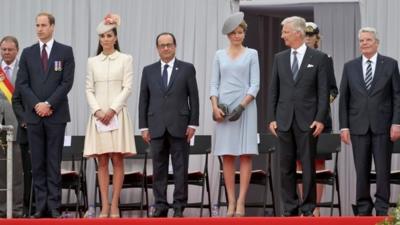 The Duke and Duchess of Cambridge, Francois Hollande, Queen Mathilde of Belgium, King Philippe of Belgium and Joachim Gauck