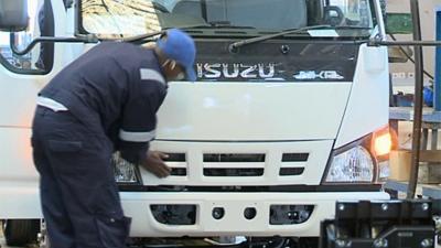 A worker at a General Motors' plant in Kenya