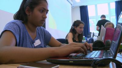 Children using computers