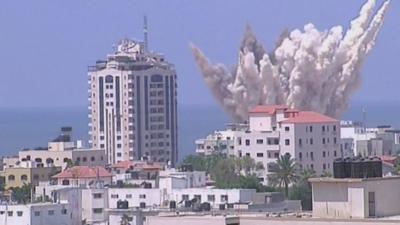 An explosion in Gaza