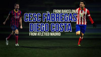 New Chelsea signings Cesc Fabregas and Diego Costa