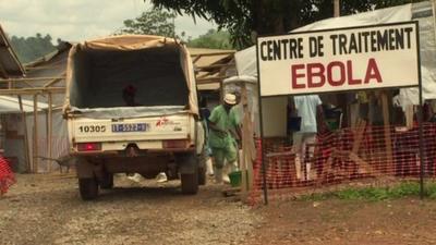 Sign for Ebola Treatment Centre in Guinea