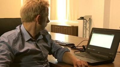 Mike Sergeant at a computer screen