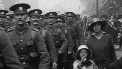 Soldiers marching