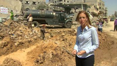 The BBC's Yolande Knell reporting from Gaza