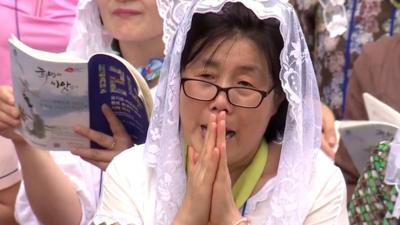 South Korean worshippers at mass