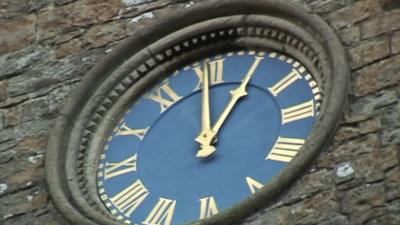 The clock at Holy Trinity church, Ventnor