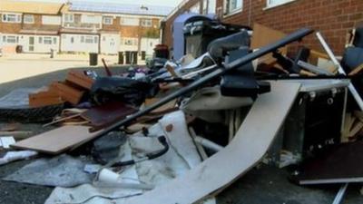 Rubbish in the Leicester street