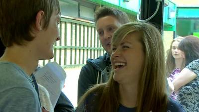 Students react to their exam results