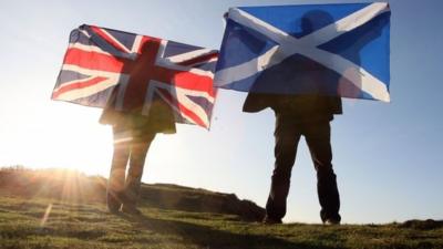 Union and Scottish flags