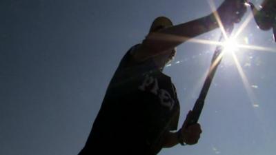 a young diabetes patient fishing in the sunlight