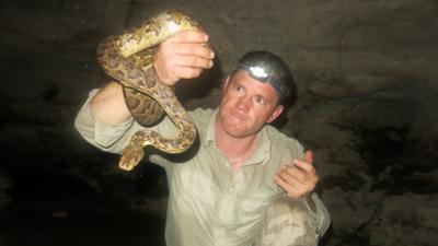 Steve backshall holding a snake