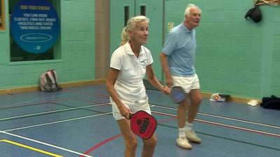 People playing Pickleball