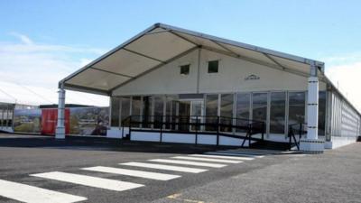 Temporary terminal at Cardiff Airport for Nato summit passengers