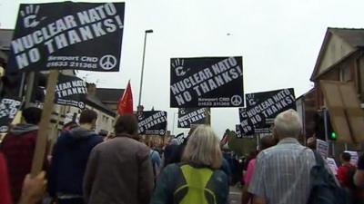 Protest in Newport