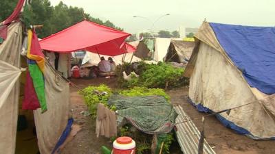 Tents in the protest camp