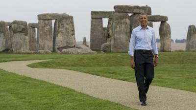 Barack Obama at Stonehenge